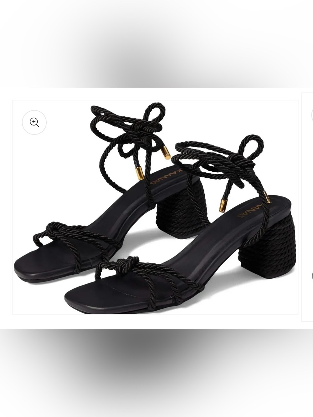 KAANAS SELENA KNOTTED HEEL BLACK NWT
